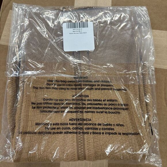 New Gigi C Keelan Zip Up Romper S Camel Snakeskin - Picture 4 of 5